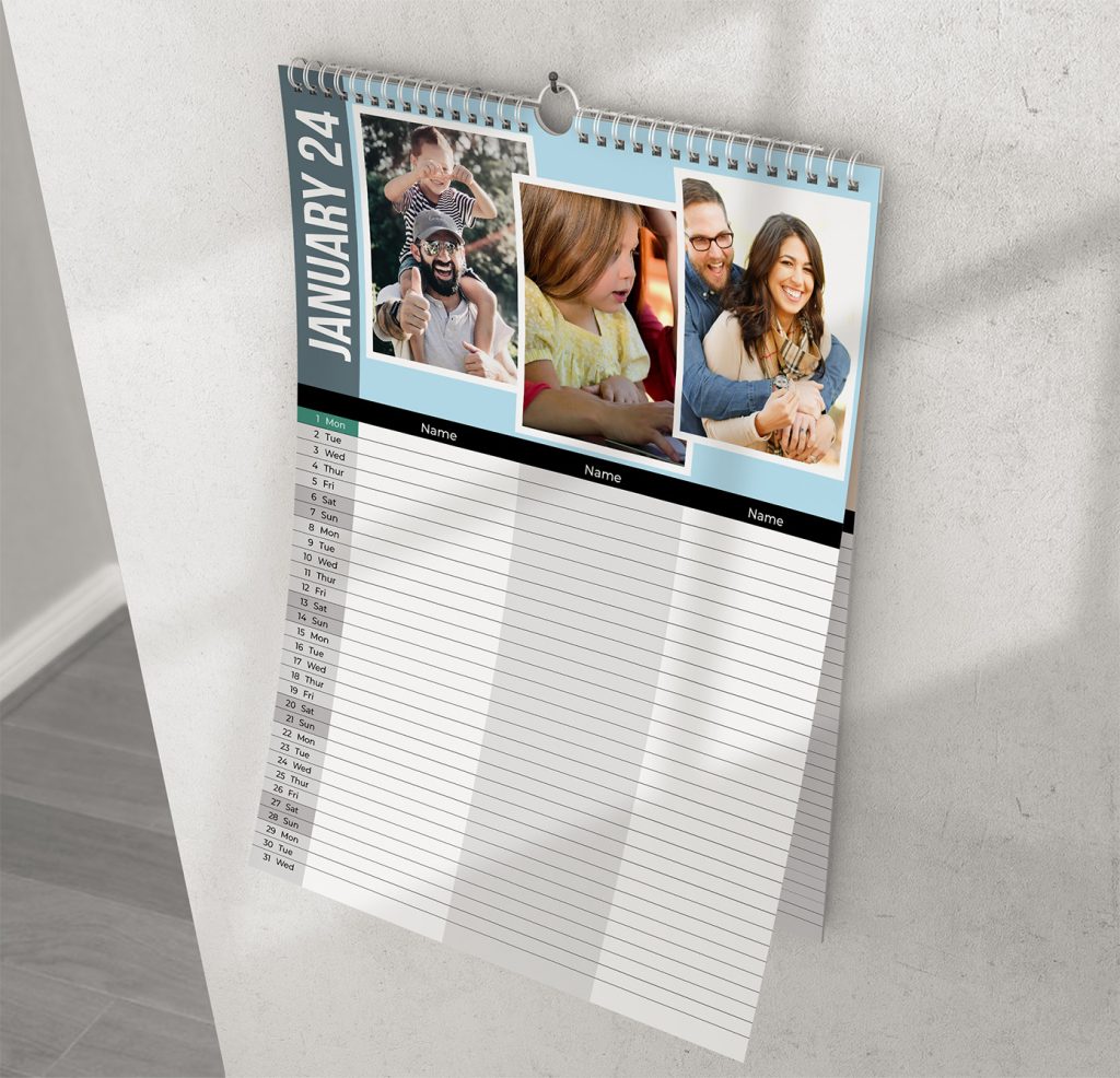 Personalised photo upload family planner