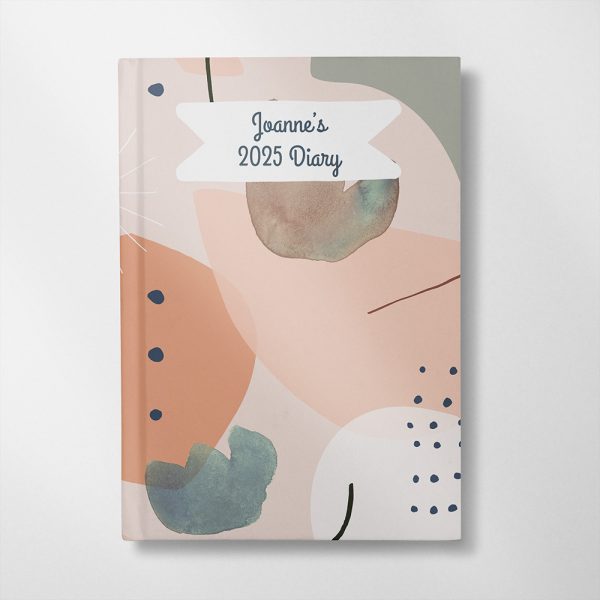 Personalised Abstract Neutral design 2025 diary