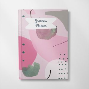 personalised Abstract Pink design notebook