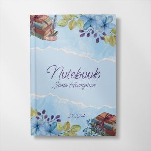 csutom printed personalised floral notebook