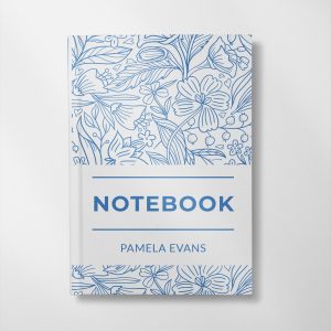 personalised Blue Floral illustration design notebook