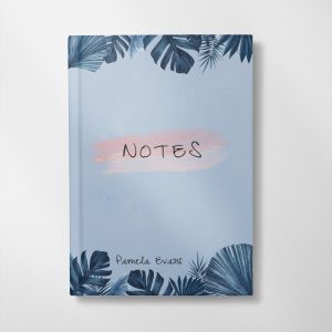 personalised Blue leaf design notebook