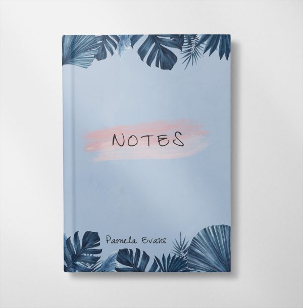 personalised Blue leaf design notebook