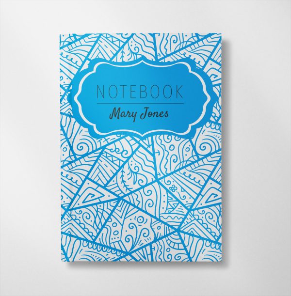 personalised Cyan Doodle design notebook