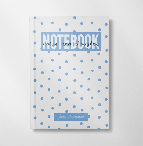 personalised blue dots design notebook