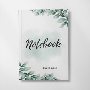 personalised Green watercolour splash design notebook