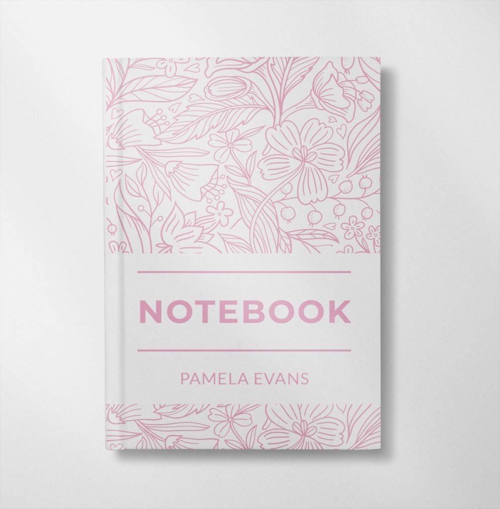 Personalised PInk floral illustration design Notebook