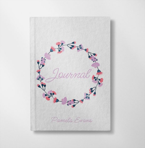 personalised Purple and blue floral design notebook