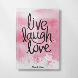 personalised live laugh love design notebook