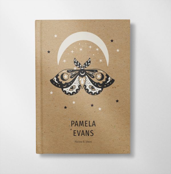 personalised moon & butterfly design notebook