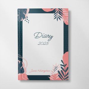 Personalised Blue & Pink Abstract 2025 Diary