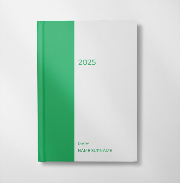 2025 Diary - Green and White - Stripe