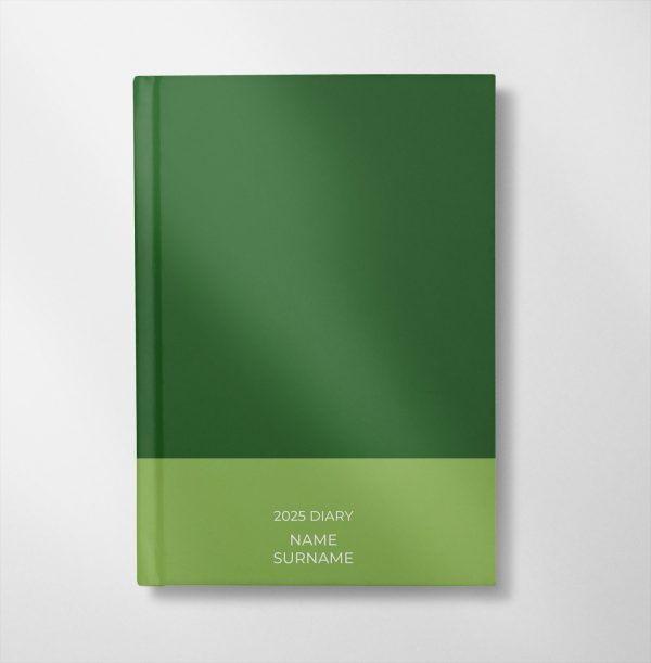 2025 Diary - Forest and Moss Green - Block Colour