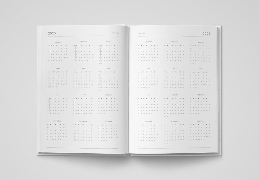 2025 diary yearly overview