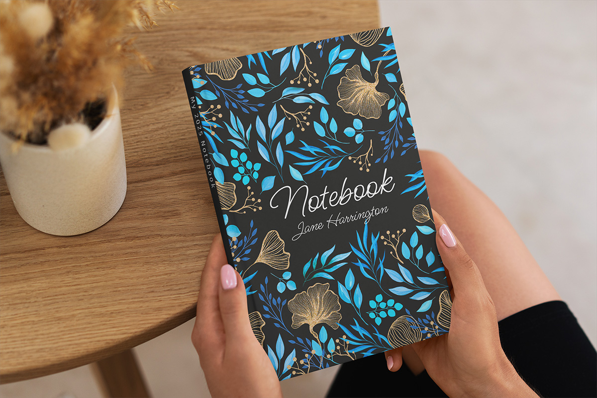 Floral personalised hard cover notebook